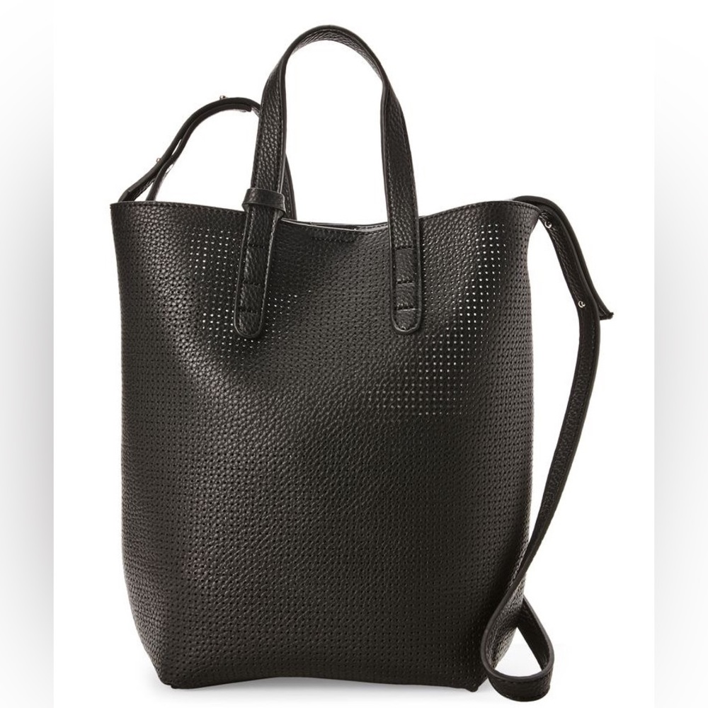 NWT American Eagle Black Faux Leather Tote Bag